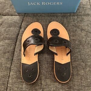 Jack Rogers - Flat Sandal in Midnight - Size 7